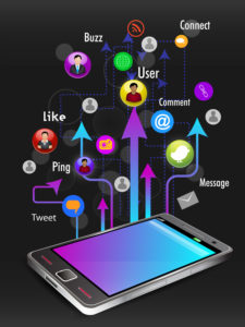 smartphone and reactions depicting communication methods to stay connected