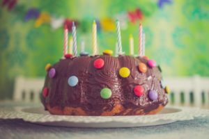 birthday cake with candles