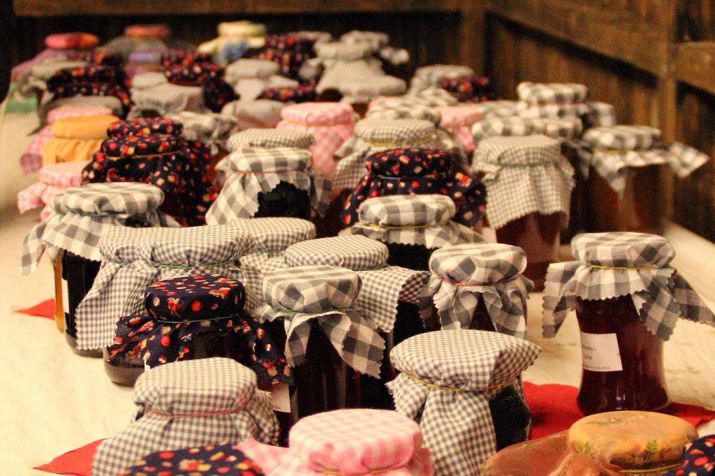 jars of homemade canned jelly