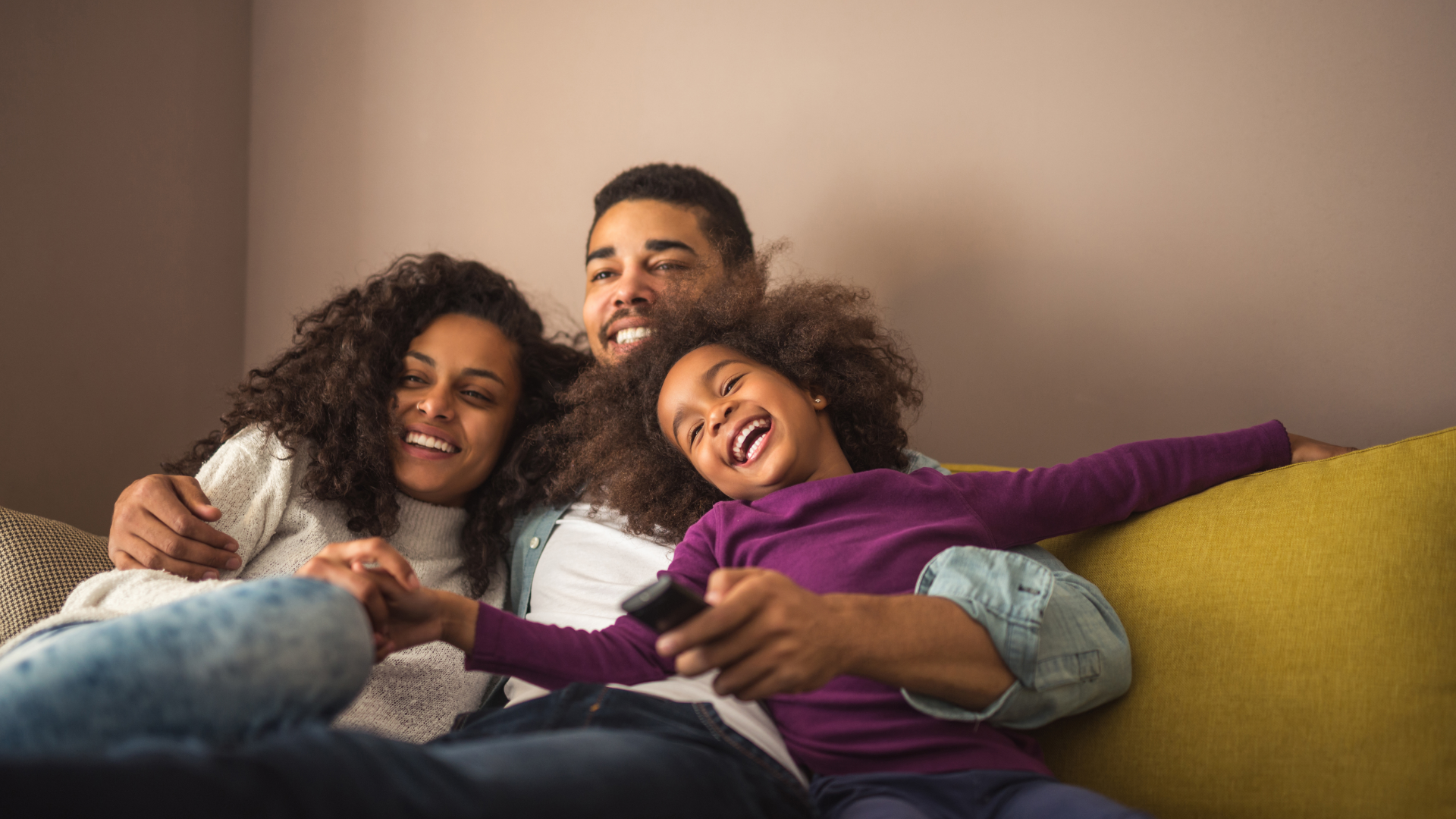 family on couch together