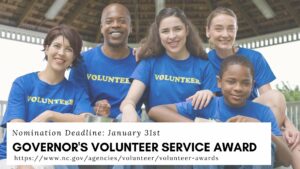 Governor's Volunteer Service Award Flyer-group of smiling people
