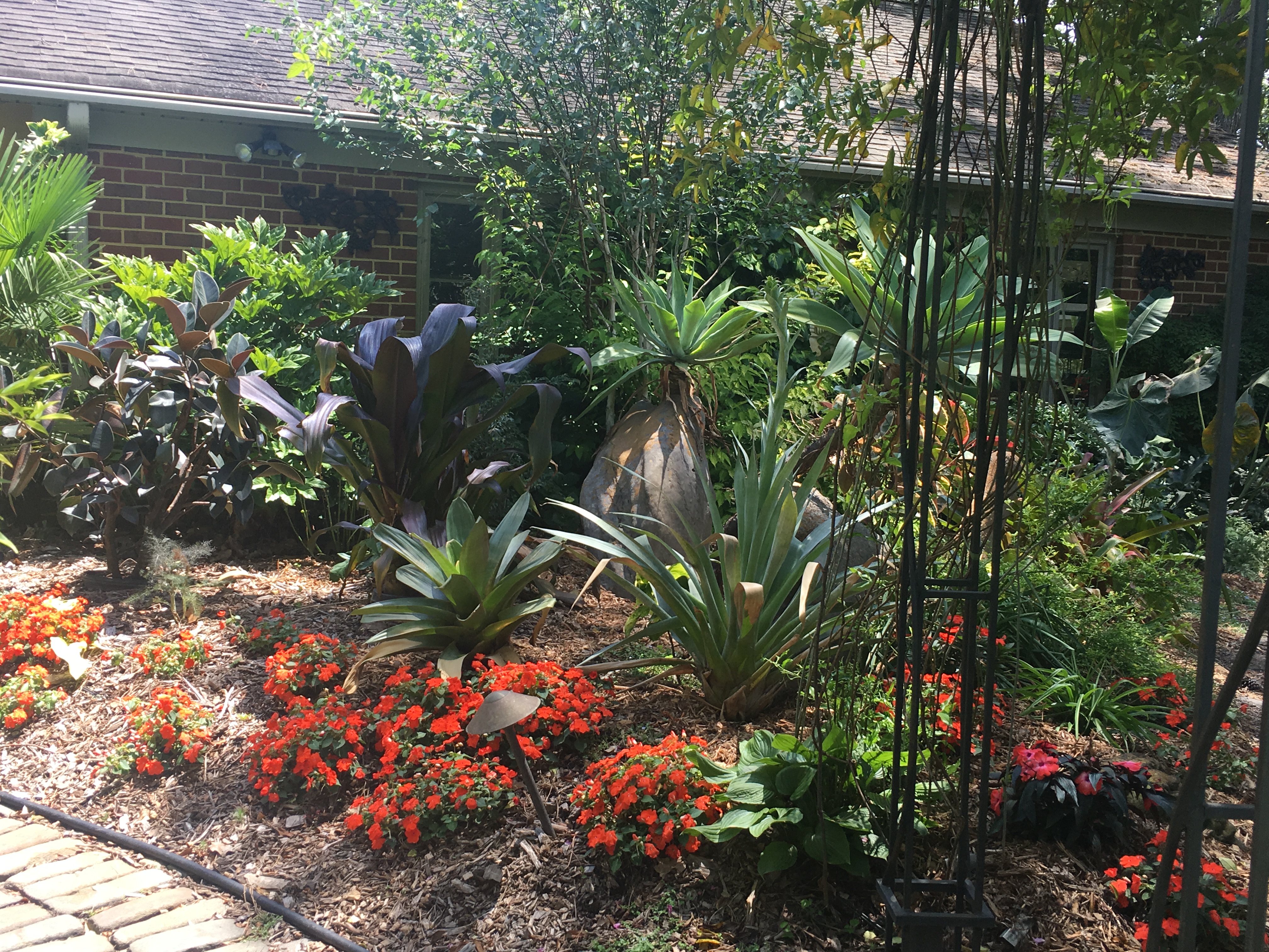 Landscaped flower bed