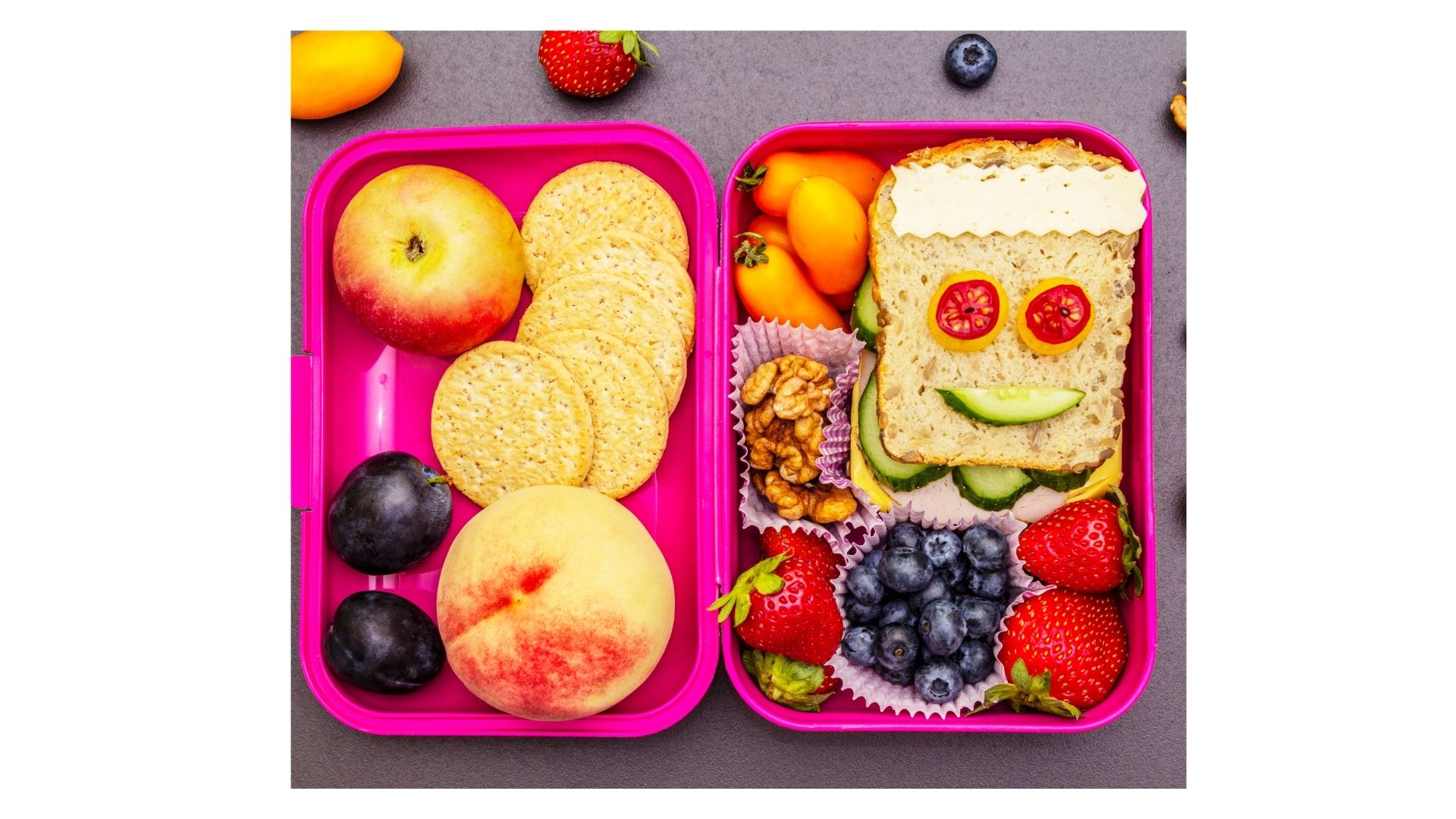 Lunch box packed with a healthy lunch