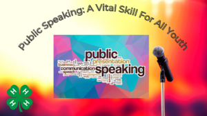 Public speaking word art on colorful background