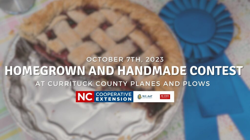 Homegrown and Handmade contest blue ribbon with a cherry pie