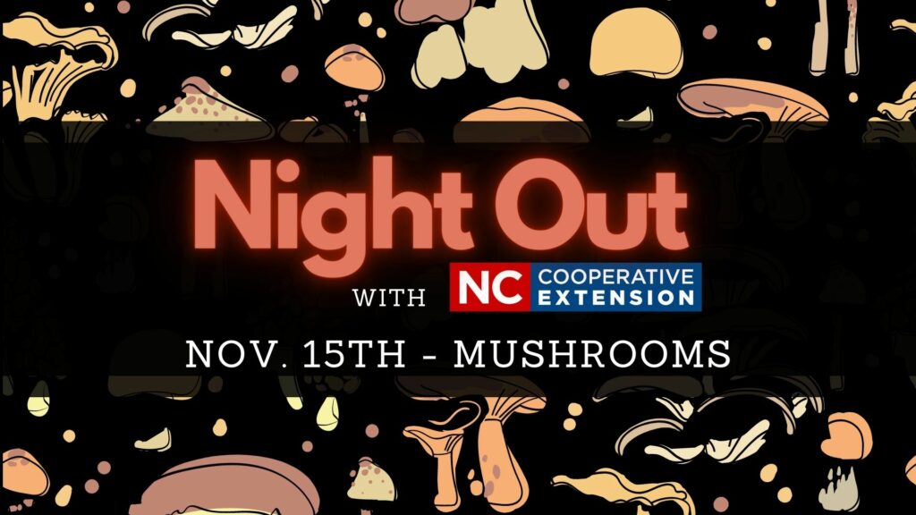 flyer with clipart of mushrooms