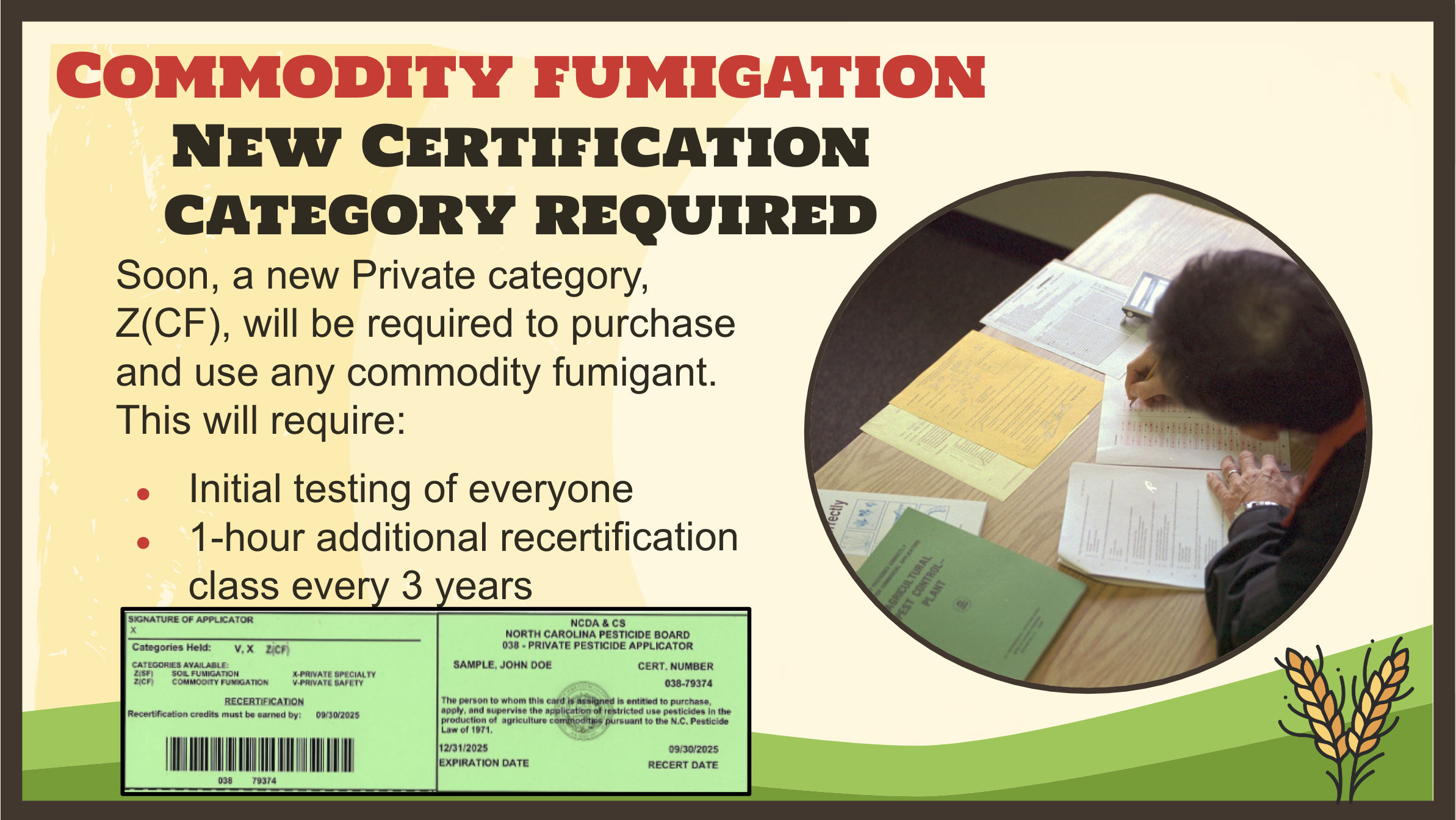 Commodity Fumigation certification required flier