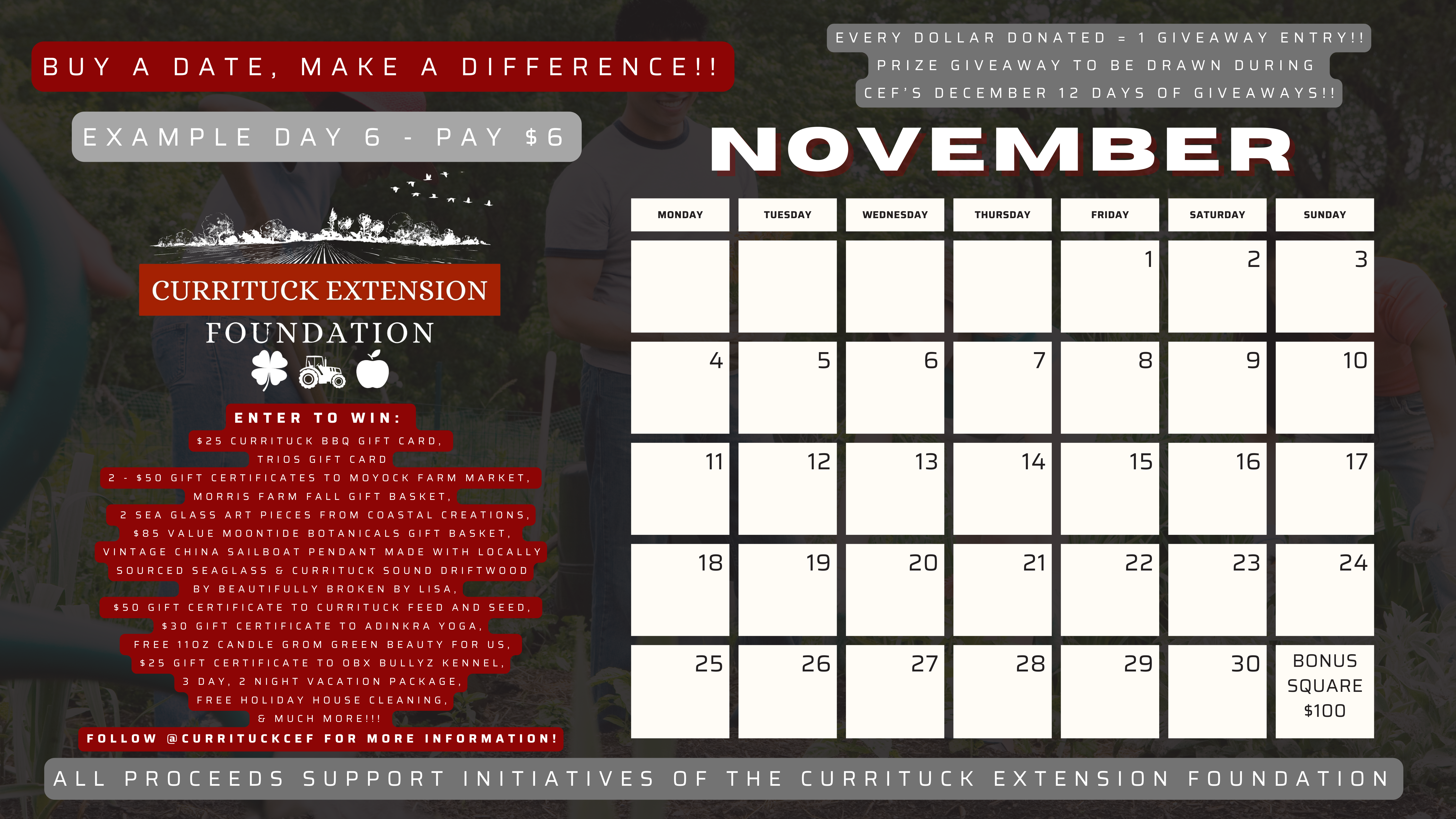 November giveaway calendar